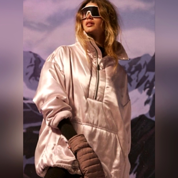 Nwdft Free People Movement Shine Bright Pullover Puffer Jacket Coat Satin Sheen - Picture 1 of 13